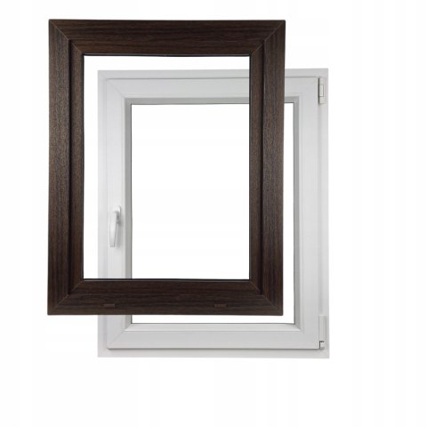 ALUCON OKNO PCV 1000 x 1200 mm / 100x120 cm Zewnętrzny Ciemny Dąb Prawe