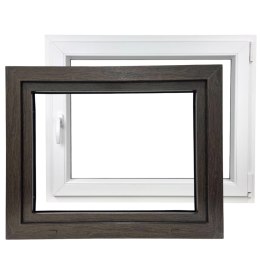 ALUCON OKNO PCV 1000 x 600 mm / 100x60 cm Zewnętrzny Ciemny Dąb Prawe