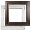 ALUCON OKNO PCV 1100 x 1100 mm / 110x110 cm Zewnętrzny Ciemny Dąb Prawe