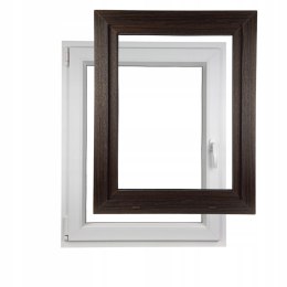 ALUCON OKNO PCV 800 x 1000 mm / 80x100 cm Zewnętrzny Ciemny Dąb Lewe