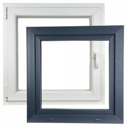 ALUCON OKNO PCV 1000 x 1000 mm / 100x100 cm Zewnętrzny Antracyt Lewe