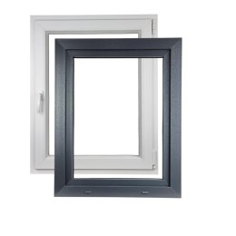 ALUCON OKNO PCV 1000 x 1100 mm / 100x110 cm Zewnętrzny Antracyt Prawe