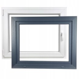 ALUCON OKNO PCV 1000 x 500 mm / 100x50 cm Zewnętrzny Antracyt Lewe