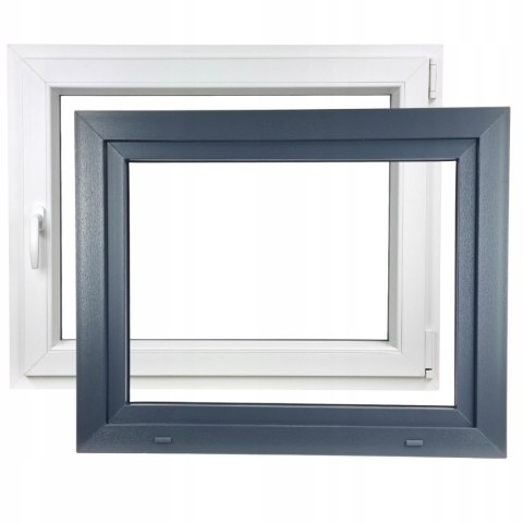 ALUCON OKNO PCV 1200 x 900 mm / 120x90 cm Zewnętrzny Antracyt Prawe