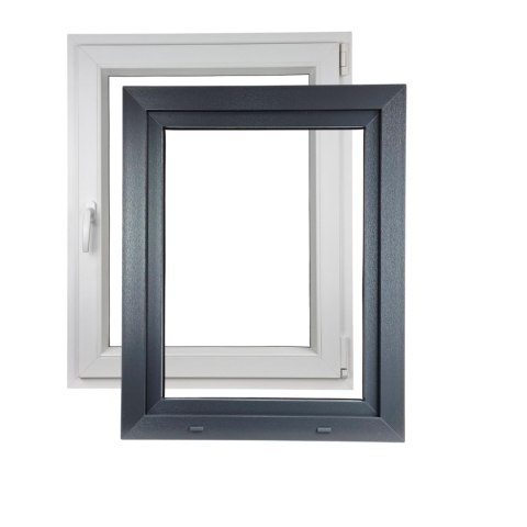 ALUCON OKNO PCV 800 x 1000 mm / 80x100 cm Zewnętrzny Antracyt Prawe
