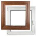 ALUCON OKNO PCV 1000 x 1000 mm / 100x100 cm Zewnętrzny Orzech Lewe