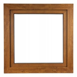 ALUCON OKNO PCV 1000 x 1000 mm / 100x100 cm Zewnętrzny Złoty Dąb Lewe