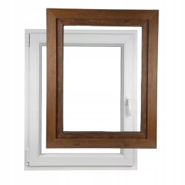 ALUCON OKNO PCV 1000 x 1100 mm / 100x110 cm Zewnętrzny Orzech Lewe