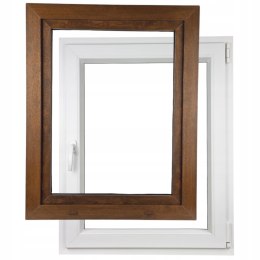 ALUCON OKNO PCV 1000 x 1200 mm / 100x120 cm Zewnętrzny Orzech Prawe