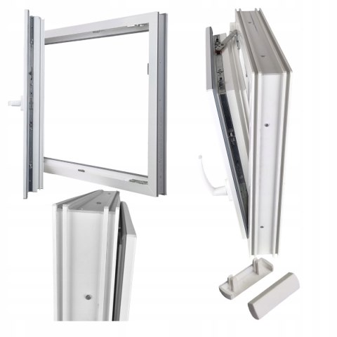 ALUCON OKNO PCV 800 x 1000 mm / 80x100 cm Zewnętrzny Orzech Lewe