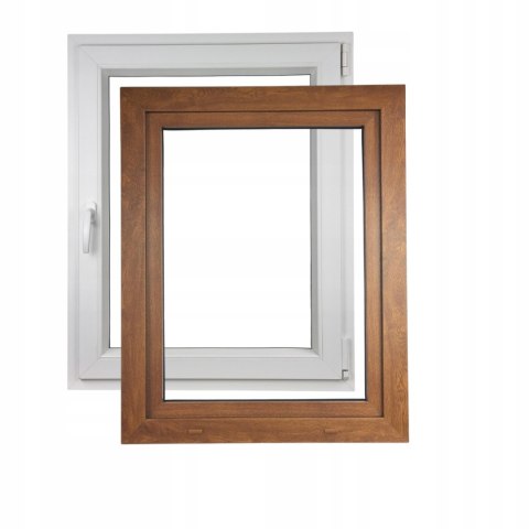 ALUCON OKNO PCV 1000 x 1100 mm / 100x110 cm Zewnętrzny Złoty Dąb Prawe
