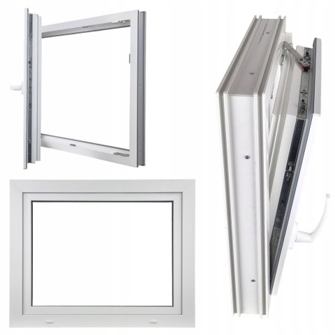 OKNO PCV 900 x 800 RU/L BIAŁE TRZY SZYBY