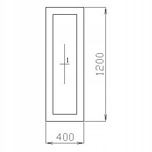OKNO PCV 40 X 120 / 400 x 1200 FIX 1 X ANTRACYT