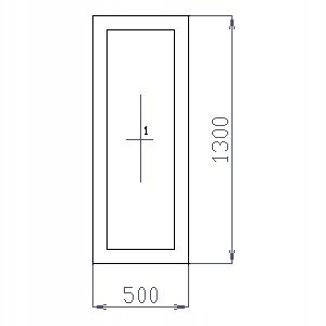 OKNO PCV 50 X 130 / 500 x 1300 FIX 2 X ANTRACYT