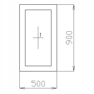 OKNO PCV 50 X 90 / 500 x 900 FIX 1 X ANTRACYT