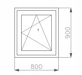 OKNO PCV 800 x 900 RU ZEWN. ZŁ. DĄB 3 SZYBY