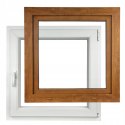 ALUCON OKNO PCV 1000 x 1000 mm / 100x100 cm Zewnętrzny Złoty Dąb Prawe